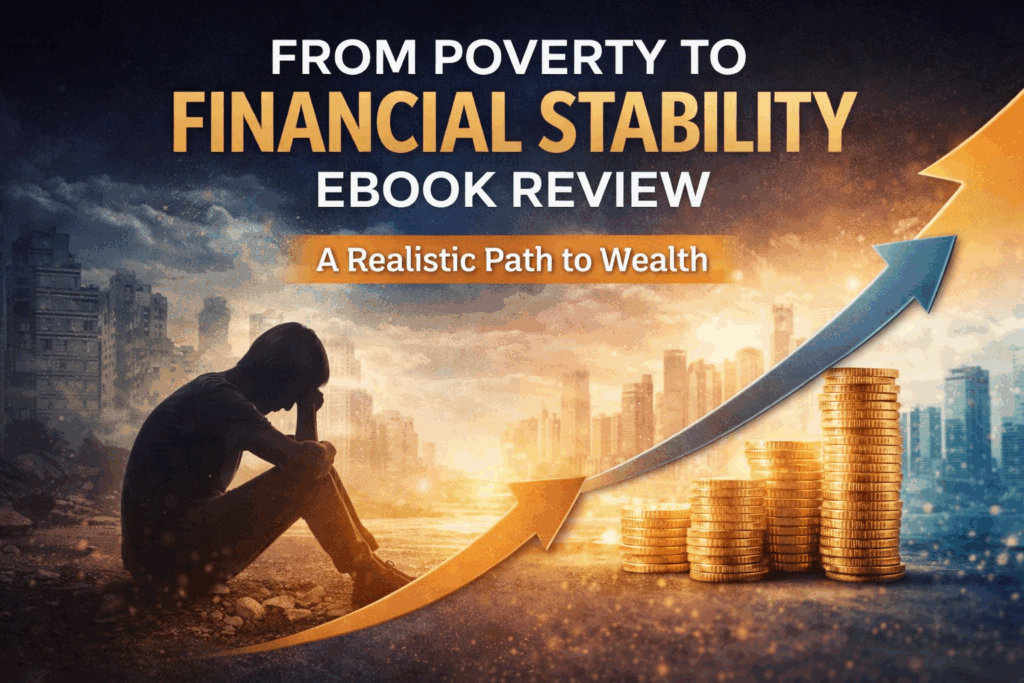 From Poverty to Financial Stability ebook review showing a calm, realistic approach to money mindset and habits
