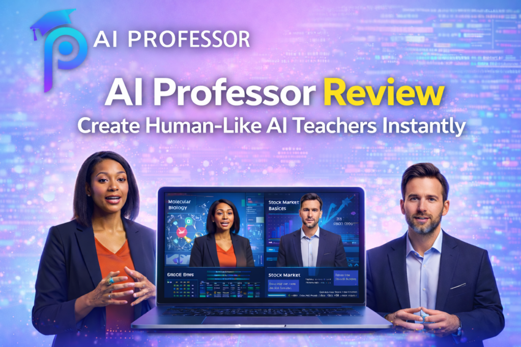 AI Professor platform creating human-like AI teachers that speak and present lessons