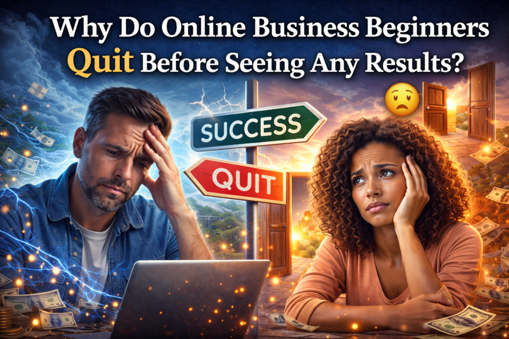 Why online business beginners quit before seeing any results
