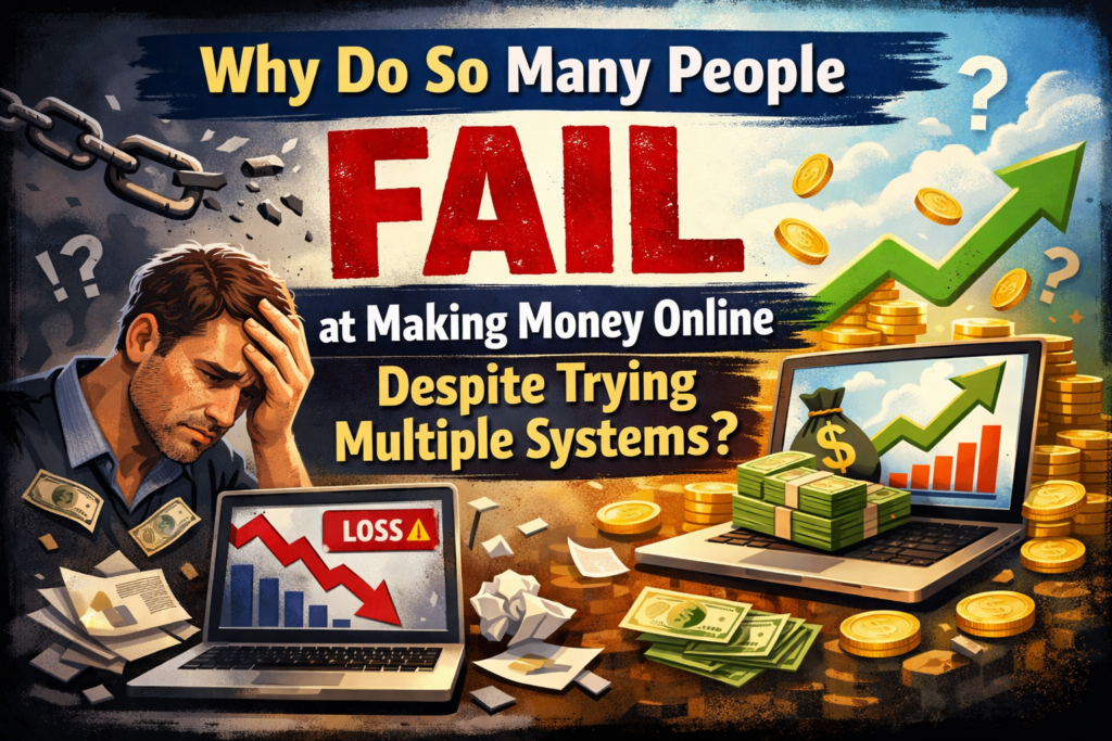 Why so many people fail at making money online despite trying multiple systems