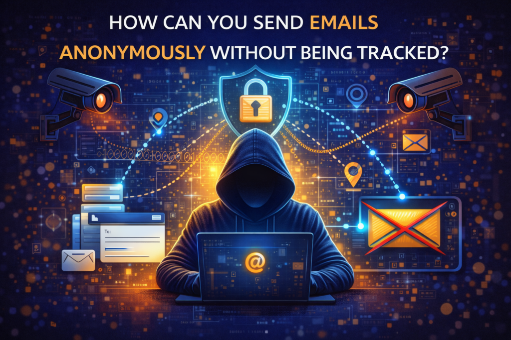 Person sending anonymous email securely without tracking
