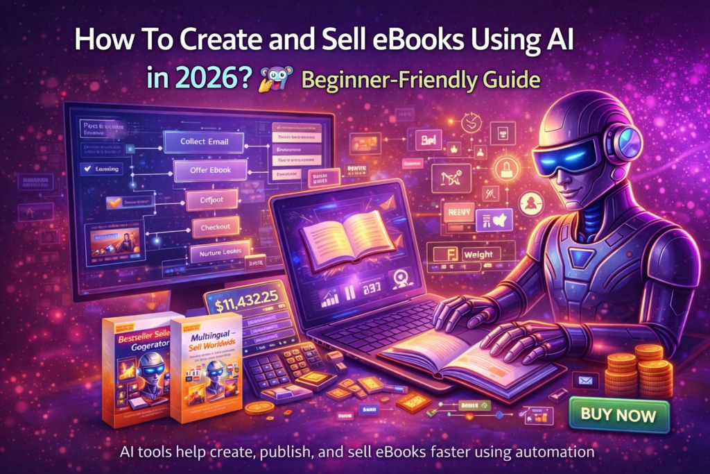 how to create and sell ebooks using AI with automated funnel system