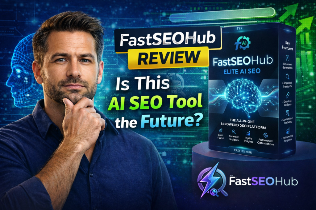FastSEOHub review showing AI SEO intelligence platform that optimizes websites for ChatGPT Google SGE and Gemini search results in 2026