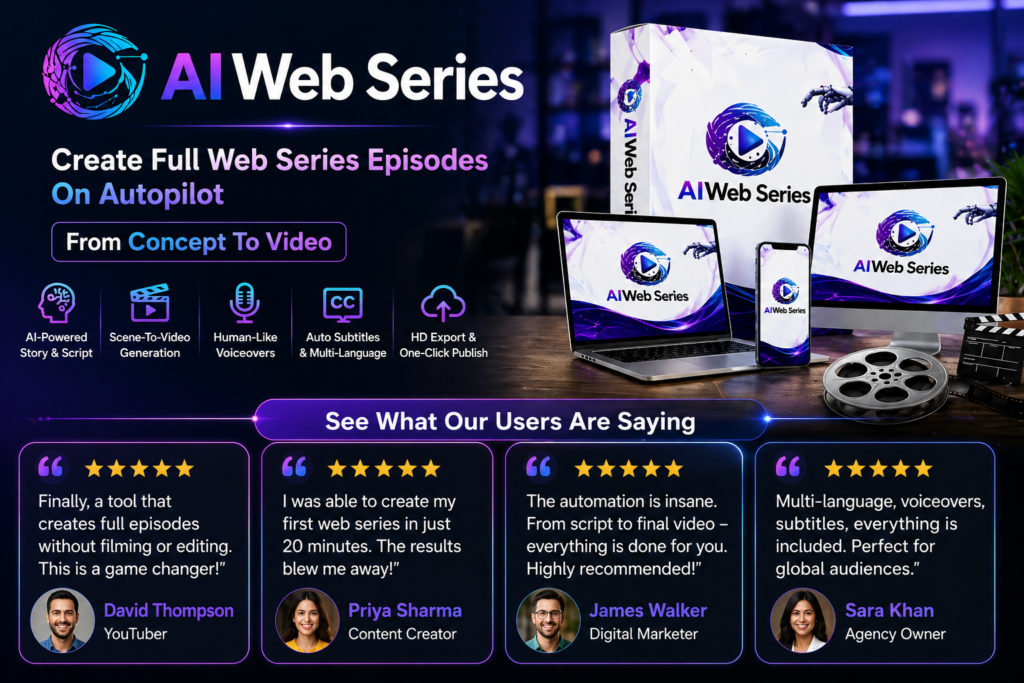 AI Web Series software creating full web series episodes automatically without filming or editing