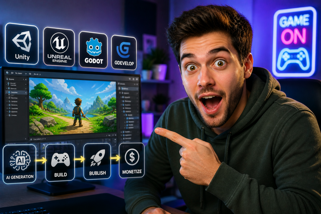 best ai game creation tools for building and publishing games without coding